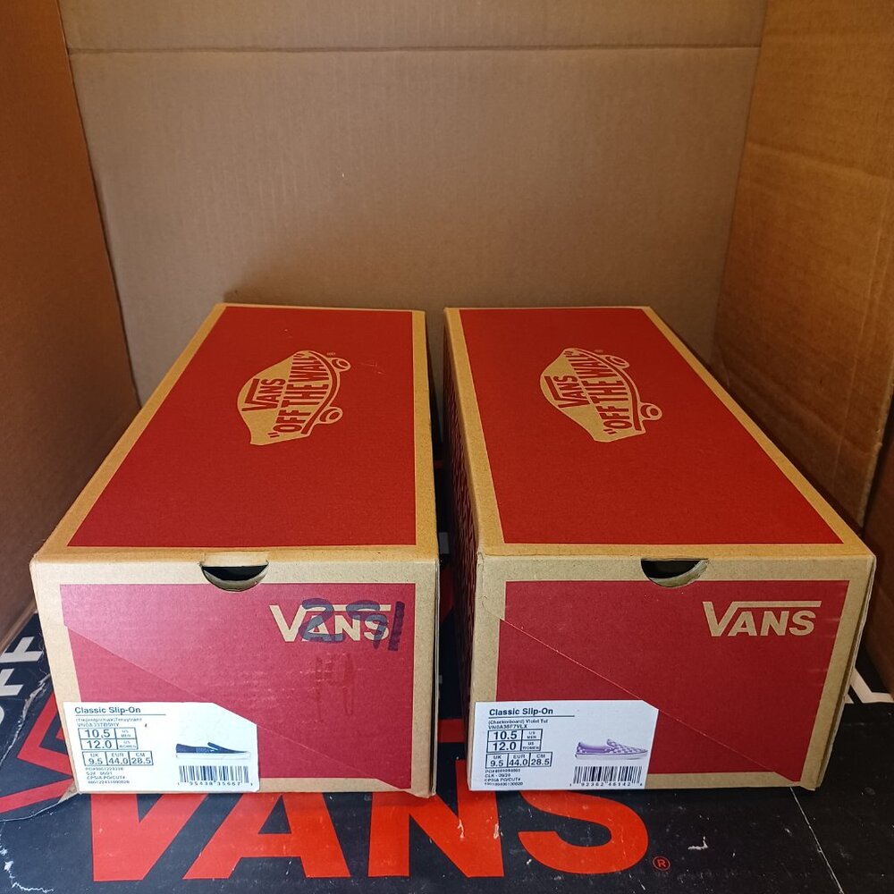 (2) Vans Empty Shoe Boxes For Storage or Display Men's 10.5